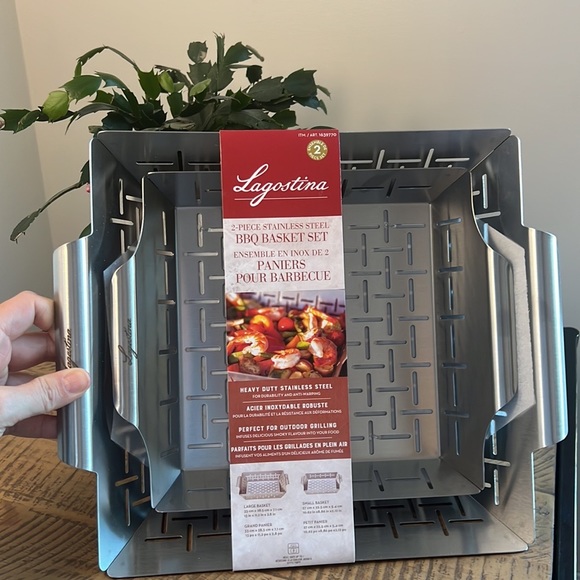 Lagostina 2-Piece Stainless Steel BBQ Basket Set, Heavy Duty Stainless Steel - Picture 5 of 8